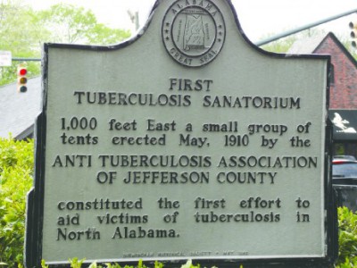 The Birmingham Historical Society marked the place, now in the English Village, where tuberculosis was first fought in North Alabama.