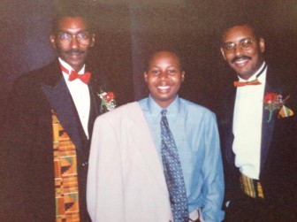 From left, retired broadcast journalist Roy Wood Jr., young Roy Wood Jr., and brother Arthur Wood, a retired public television general manager attend a National Association of Black Journalists convention in Houston, where their father received a Lifetime Achievement Award. 