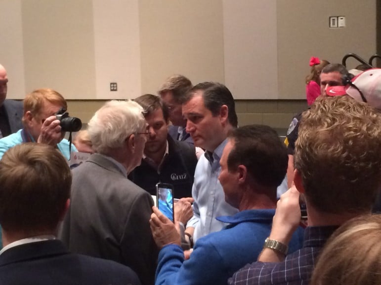 Senator Ted Cruz meets with supporters after the rally. 