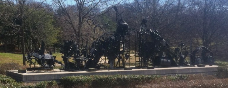 Dial's sculpture "The Bridge" is in Freedom Park in Atlanta. It was inspired by the life and work of Congressman John Lewis. (https://commons.wikimedia.org/wiki/File:The_Bridge_Thornton_Dial.jpg)