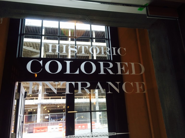This new door marks the historic colored entrance. 