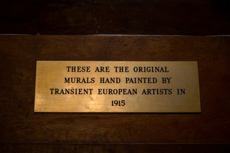 This plaque hangs on the wall in the Bright Star dining room.