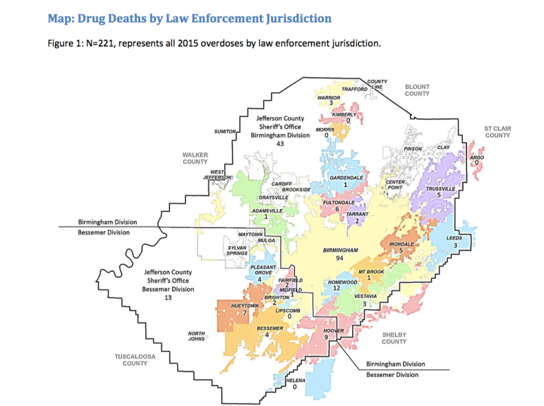2015 Drug Overdose Deaths, from the Jefferson County Coroner's 2015 Annual Drug Report. 