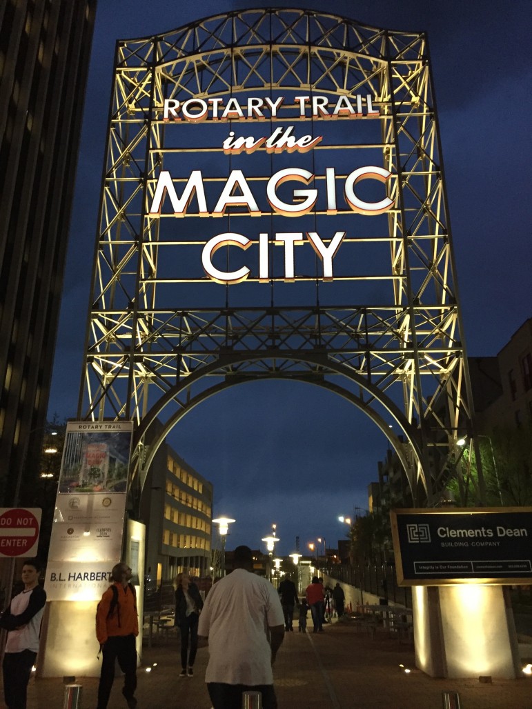 The new 'Magic City' sign marks the entrance to the Rotary Trail.