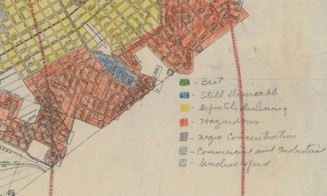 Key for Birmingham's redlining map. 