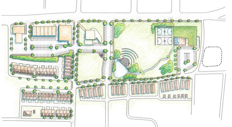 A rendering of the proposed park in North Pratt City. 