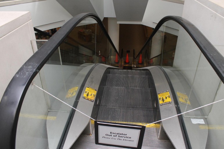 Escalators have been out of service for more than a year.