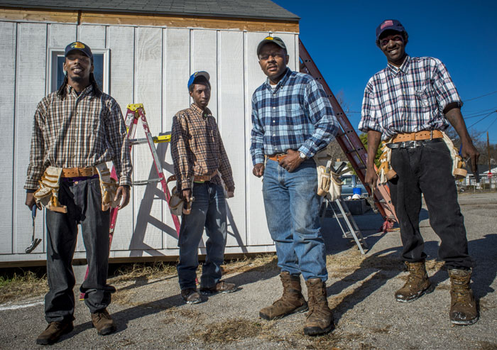 David VanWilliams (second from right) with apprentices (left to right) Ronny Thompson, Johnathan Woods, and Floyd O'Neal.