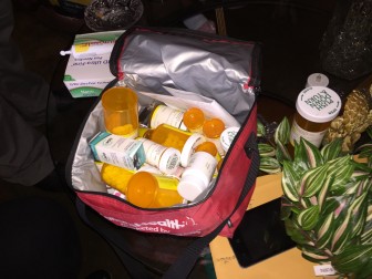 Could YOU keep track? This is one of Thompson's patient's pill packs. One thing he does to keep people out of ambulances is help them plan and manage their medications.