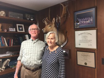 Dr. Sumpter Blackmon and his wife Henrietta in his office, which borders the same parking lot as JPJ Hospital. Henrietta was once Mayor of Camden.
